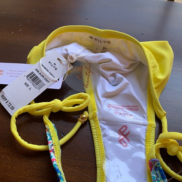 NWT PILYQ Sumer Sebastian Tie Full‎ Bikini Bottoms - Picture 8 of 11